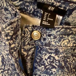 H&M PATTERNED WOMENS JEGGINGS SIZE 4